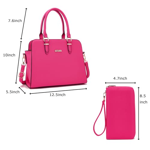 Image of Qiyuer Satchel Purses For Women Handbag And Wallet Set Tote Bag | Premium Vegan Leather,Matching Wallet,RFID Blocking,Work,Casual