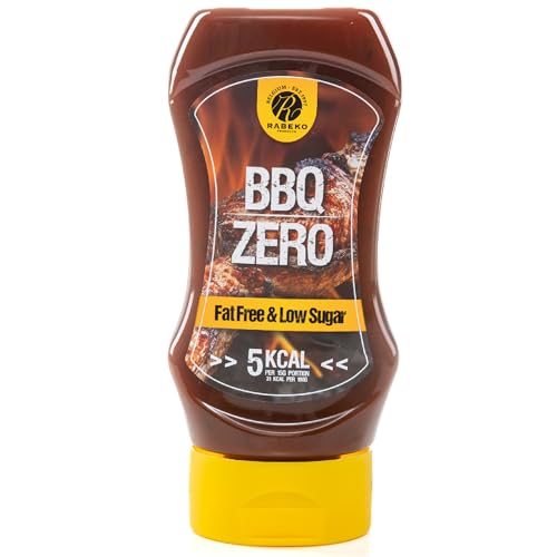 Rabeko Zero Sauce -American BBQ, 1 x 350ml senza zucchero e a basso contenuto di grassi - prodotti sani a basso contenuto di carboidrati, ipocalorici e a basso contenuto di grassi per insalate,