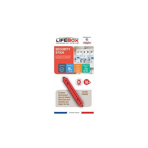 Lifebox Stick, Extincteur Automatique Compact, 9,8 x 1,8 x 1 cm, Rouge EN16263