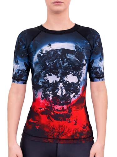 Raven Fightwear Women's Unkindness Rash Guard Short Sleeve BJJ MMA Black2