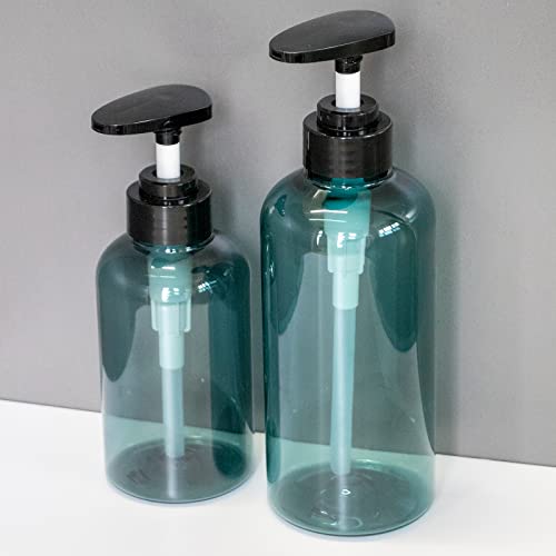 Shampoo And Conditioner Dispenser Bottles, Kimqi 2Pcs 10Oz Plastic Soap Lotion Containers With Pump, And 2 Pack 16 Oz Refillable Empty Shower Bottle For Body Wash, Total 4Pcs Set #TOP6