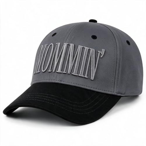 Image of Mommin Trucker Hat for Women, Vintage Two-Tone mom hat with Mommin 3D Embroidery, New Mom Gifts Mothers Day Outfits