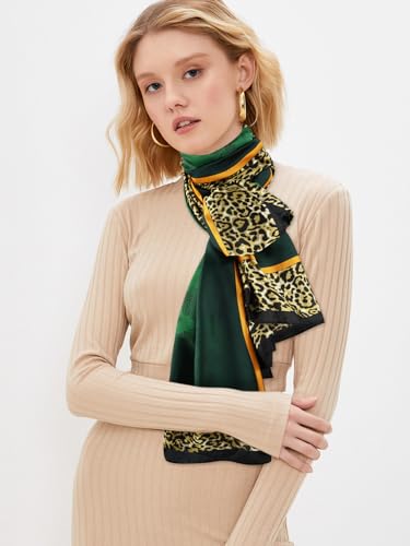 GERINLY Scarves - Animal Print Silk Feel Shawl Wraps Fashion Zebra Pattern Scarf for Women3