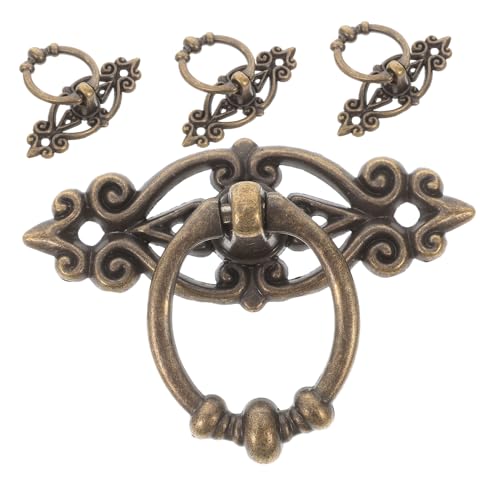 SOESFOUFU 4個?古錫合キャビネットプル ハンドル 引き出しノブ ビンテージ家具取っ手 高耐久性 キッチン ドレッサー クローゼット用装飾ハー