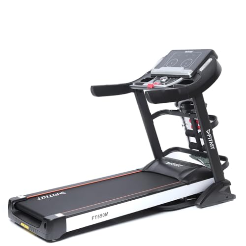 Image of Fitkit FT550M (7HP Peak) DC-Motorised Treadmill (Max Speed: 20km /hr, Inclination: Auto, Max Weight: 150 Kg) with Free Home Installation and Connected Live Interactive Sessions by cultsport