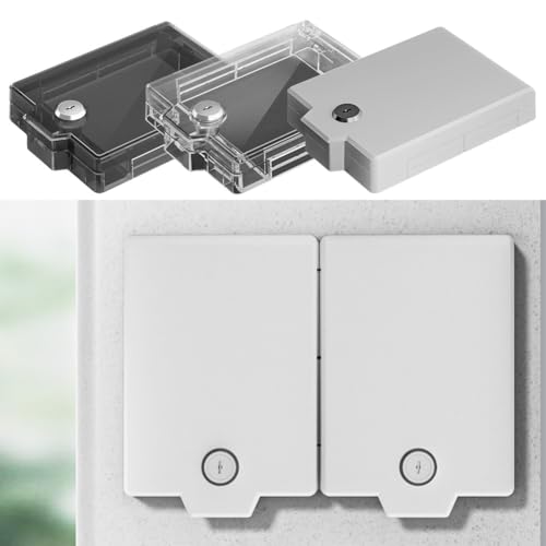 Central - Panel de aire acondicionado con cerradura y llave integrados, caja de interruptores impermeable para seguridad infantil, 128 x 94 x 25 mm (negro transparente)