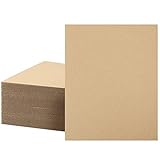 Mat Board Center, 50 Corrugated Cardboard Sheets 8x10 Inches Flat Card Board Inserts for Packing, Shipping, Mailing, DIY Crafts