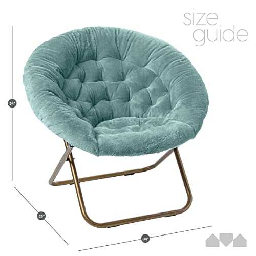 Milliard Cozy Chair/Faux Fur Saucer Chair For Bedroom/X-Large (Blue) #TOP2