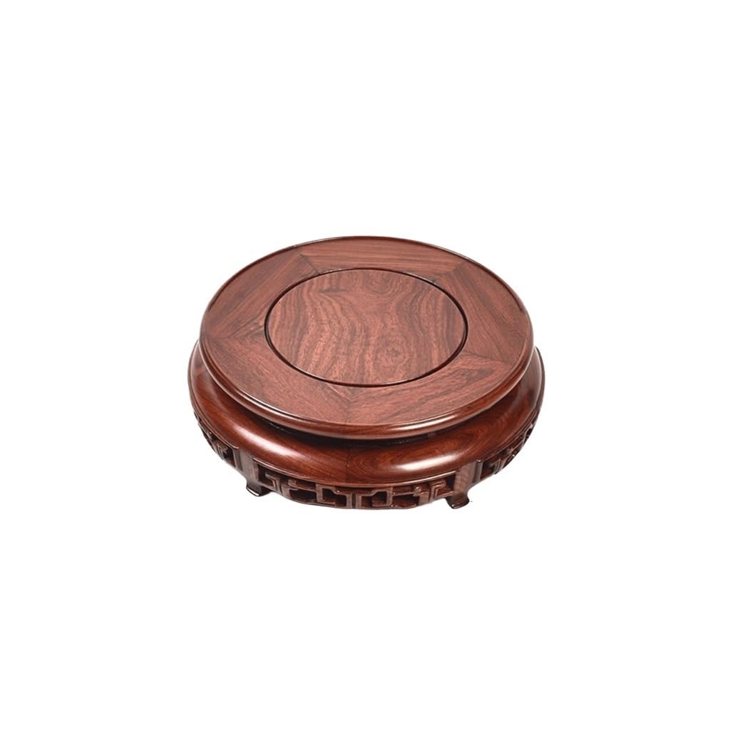 Base ronde de sculpture en bois massif et piédestal de bonsaï d'ornement intérieur
