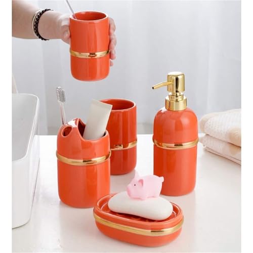 Accesorios de baño de cerámica con dispensador de jabón para decoración de interiores 6