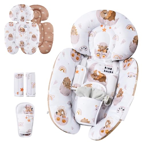 Image of generic Infant Insert Compatible with 4moms Mamaroo Swing & Graco Swing & Infant Car Seat, Newborn Insert, Baby Head and Body Support, Reversible Design, Breathable Soft Fabric, 1Pcs - Dinosaur