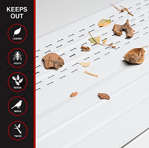 Waterlock Pro Gutter Guards Leaf Protection, A Contractor-Grade Gutter Guard from Manufacturer, Domestic Aluminum Gutter Covers 5 and 6 Inch Gutters (100 Feet, Low-Gloss White)