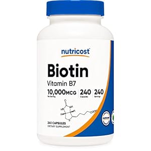 Nutricost Biotin (Vitamin B7) 10,000mcg (10mg) Vitamin Supplement, 240 Capsules – Vegetarian, Gluten Free, Quick Release, Non-GMO