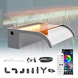 Waterfall Pool Fountain, LONGRUN Acrylic Waterfall Spillway for Pools and Ponds - 11.8' Wide Decorative Water Feature for Swimming Pools, Koi Ponds, and Garden