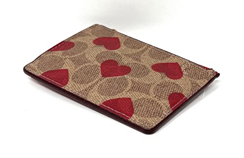 Coach Mini Skinny Id Case In Signature Canvas With Heart Print #TOP1
