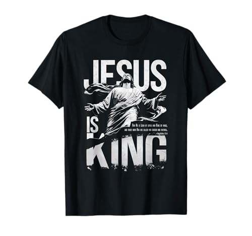 Jesus Is King Verso Biblia Cristiano Grunge Streetwear Trendy Camiseta