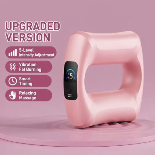 Image of Belly Fat Massager Belt | Belly Fat Burner | bitrontix Belly Fat Burner & Body Shaper Handheld Wearable Vibration Massage Ring with Adjustable Belt, Digital Display, USB Charging Cable and Storage