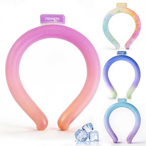 NEWGO Neck Cooling Tube Hands-Free Reusable Ice Ring Neck Cooler Wearable Cooling Wrap for Hot Weather Summer Outdoor Sports Heat Relief & Hot Flashes Eco-Friendly No Drip Design