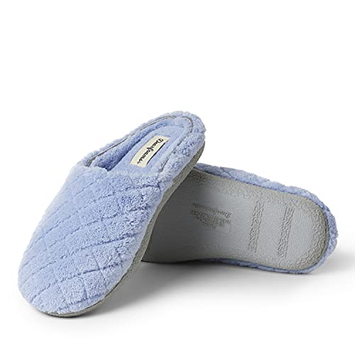 Dearfoams Women's Leslie Washable Memory Foam Terry Clog With Wide Widths Slipper, Iceberg, Large #TOP2