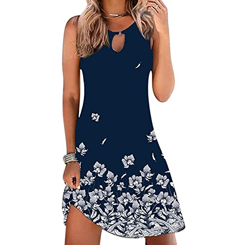 Vestido regata de verão para mulheres, solto, com recorte frontal, chique, vestido de tênis, vazado,