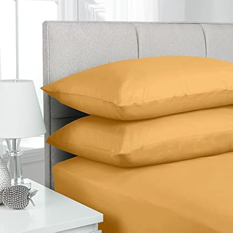 Imperial Rooms Pillow Cases 2 Pack Brushed Microfiber - Super Soft Hypoallergenic Envelope Closure Housewife Pillow Case Breathable Wrinkle and Fade Resistant (Ochre) Cover