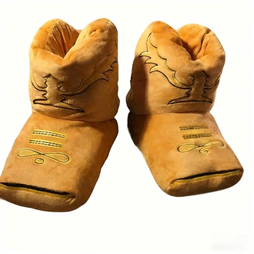 The House Slipper Boots Cowboy Boots - Cowboy Boot Slippers for Adults, Plush Western Style Slippers, Cozy Home Indoor Fuzzy Boots, Western Gifts (Brown Eagle* Fits men's sizes 7–13)