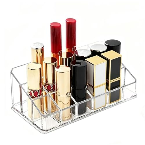 Image of Clear Acrylic Lipstick Lip Gloss Organizer 18 Slots Cosmetic Display Holder for Nail Polish Essential Oil