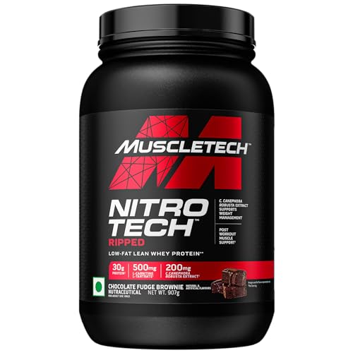 Image of MuscleTech Nitrotech Ripped,907G (2Lbs),Chocolate Fudge Brownie,Low Fat Lean Whey Protein,+ Weight Management,30G From Whey Protein,500G (L-Carnitine & L-Tartrate),200Mg C