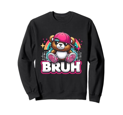 Hip Hop Teddy Bear Bruh Meme diciendo Humor adolescente Sudadera