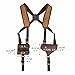Tourbon Canvas & Leather Horizontal Shoulder Holster System with Double Magazine Pouch for Right Hand Draw Brown