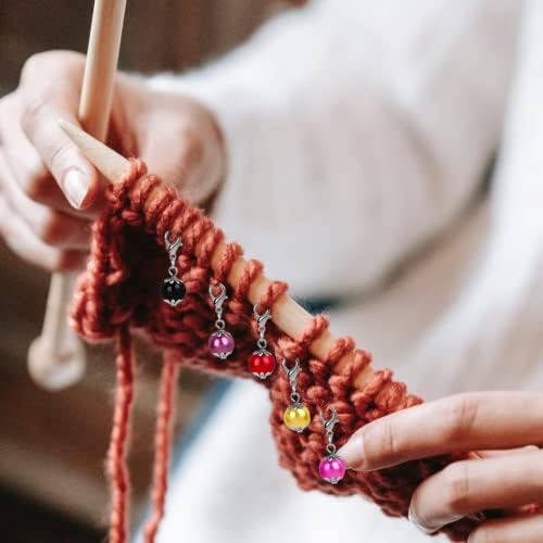 Danlai 12 Pcs Stitch Markers Knitting Pendants Charms with Lobster Clasp, Crochet Stitch Knitting Needle Markers for Weaving Sewing Jewelry Making