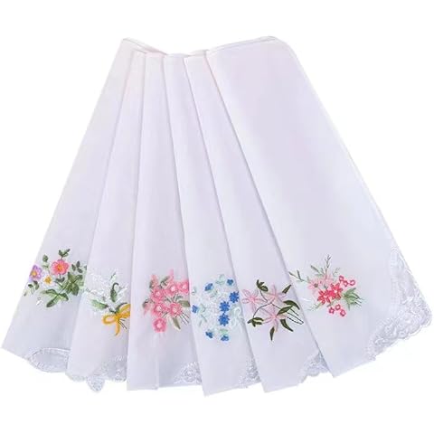JukLoos Vintage Floral Lace Handkerchiefs Cover