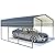DNYKER 10'x15' Heavy Duty Metal Carport, Garage Car Shelter Shade with Galvanized Steel Roof, Sturdy Metal Garage for Car, Boats and Truck