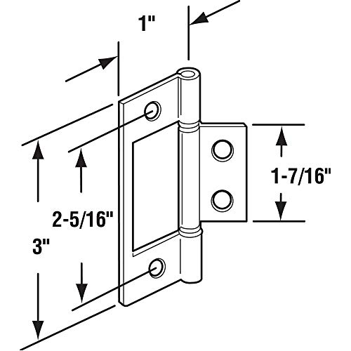 Bisagra para puerta bifold Prime-Line MP6656-2, acero con acabado en latón, 1-7/8 pulg. x 3 pulg., paquete de 2 miniatura 2