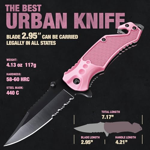 GOOD WORKER Pink Pocket Knife