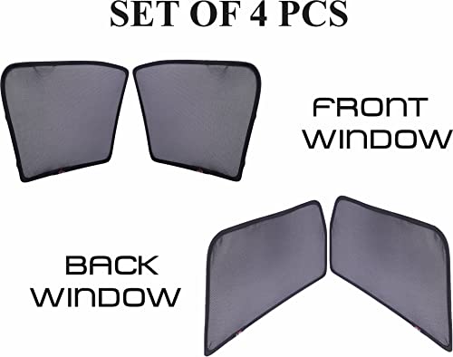 Image of Able Dotnet Half Car Magnetic Sun Shade Curtains for Maruti Vitara BREZZA Type-I Set of 4 Pcs (Before 2022 Model)