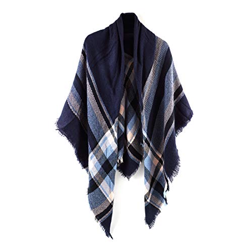 Women's Cozy Tartan Plaid Scarf Tassel Shawl Warm Checked Pashmina Fall Blanket Wrap Scarves