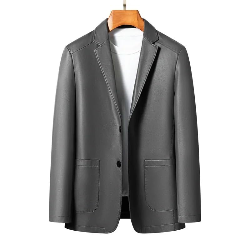 Men’s Real Lambskin Leather Blazer – 2-Button Notch Lapel Sport Coat, Classic Tailored Fit2