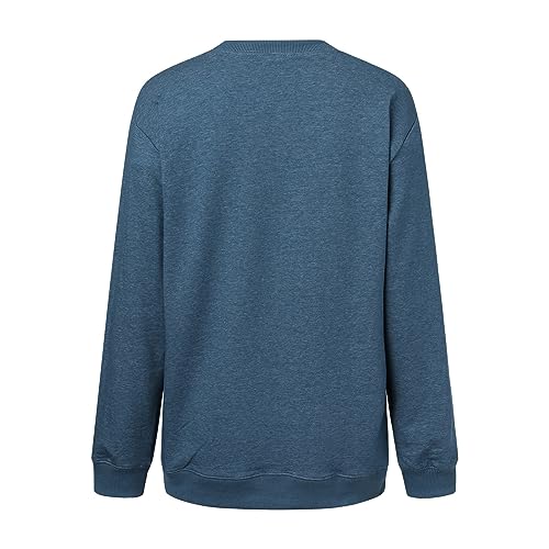 Sweat-shirt décontracté pour femmes bleu M coupe ample pullover rose