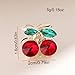 2pcs Mini Crystal Cherry Small Hair Clips - Cute Cherry Hair Claw Alloy Small Bangs Claw Clips Red Broken Hair Clip Mini Duckbill Hairpin Clips Cherry Hair Accessories for Women Girls