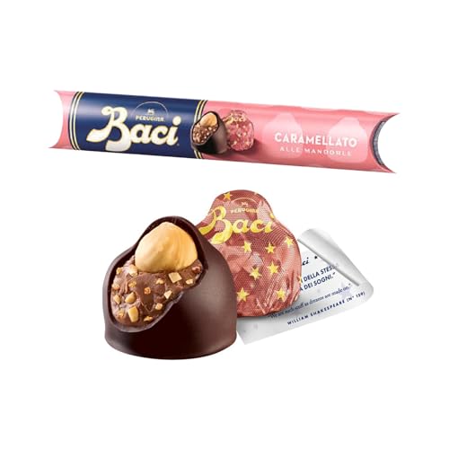Baci Perugina Caramellato alle Mandorle Tubo da 87,5 g Cioccolatini Senza Glutine