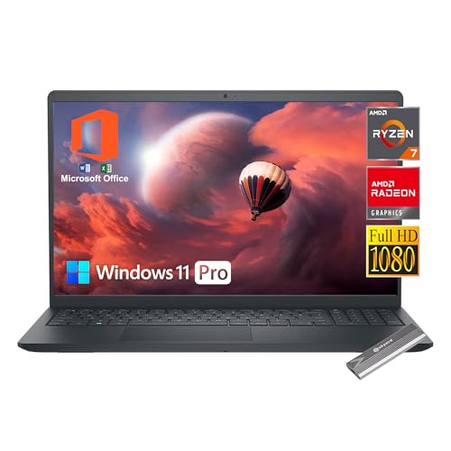 Dell 15.6C` FHD ^b`XN[m[gp\R - AMD Ryzen 7 7730UAWindows 11 ProA8GB RAM 1TB SSD (512GB SSD+512 Ot|[^uSSD)AType-CAHDMIAMi