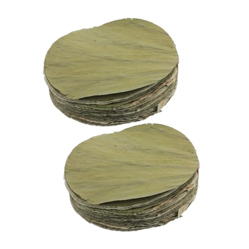 GLEAVI 100個 蓮 葉 寿司 皿 食品 ラップ 葉 寿司 盛り付け 点心 和 包み紙 アジア 料理 盛り付け ライナー 16Cm 丸型 ライナー ご