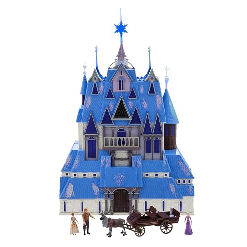 Disney Store Official Coffret Château d'Arendelle Lumineux et Figurines La Reine des Neiges, Comprend Les Figurines d'Anna, Elsa, Kristoff, Olaf et Sven,...
