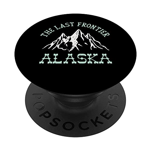 Alaska ' The Last Frontier' s Alaskan Mountain Country PopSockets Swappable PopGrip, Black