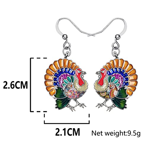 Pendientes de pollo de pavo de Acción de Gracias esmalte sin gemas 6