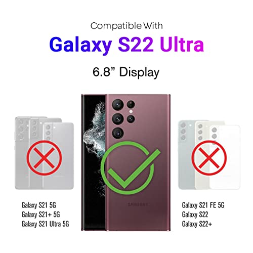 Image of LIRAMARK Transparent Clear Shock Proof Back Cover Case Designed for Samsung Galaxy S22 Ultra (Black)