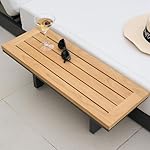 Homary Sonnenliege Aluminium mit Teak-Beistelltisch