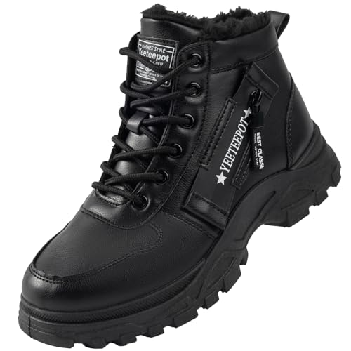 Womens Snow Boots Warm Winter Boots Ladies Fur Lined Ankle Boots Lace Up Outdoor Booties Anti-Slip Sneakers Waterproof Walking Shoes