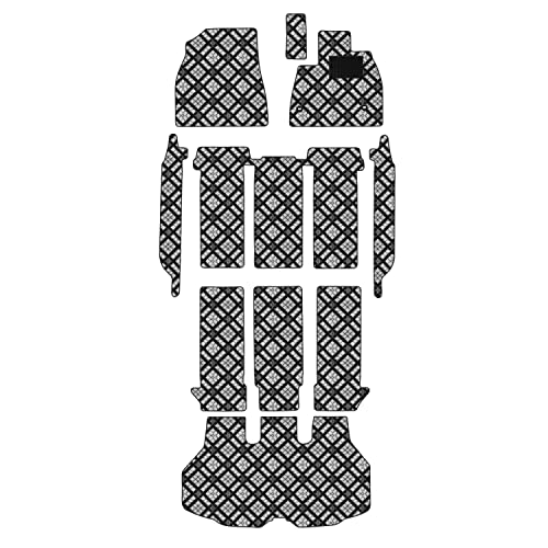 Aviles 新型 ノア ヴォクシー 90系 フロアマット+トランクマット【16色から選択】(6:ハイブリ 7人乗 コンソール大型,02:ダイヤチェック × グレー)